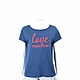 LOVE MOSCHINO 字母草寫印花純棉藍色短袖TEE T恤 product thumbnail 1