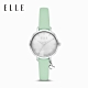 ELLE Mouffetard 穆浮塔綠意街道腕錶 鏡面銀X綠皮革錶帶 32mm ELL25039 product thumbnail 1