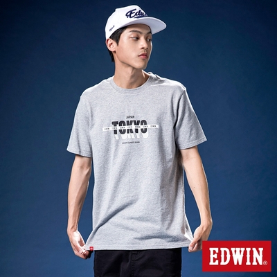 EDWIN 網路獨家 3D-TOKYO堆疊短袖T恤-中性-麻灰色