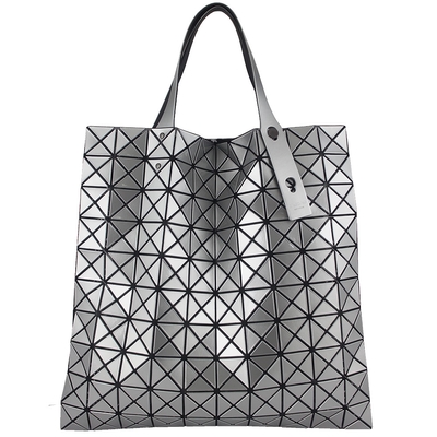 ISSEY MIYAKE 三宅一生 BAOBAO 銀色三角格10x10手提包