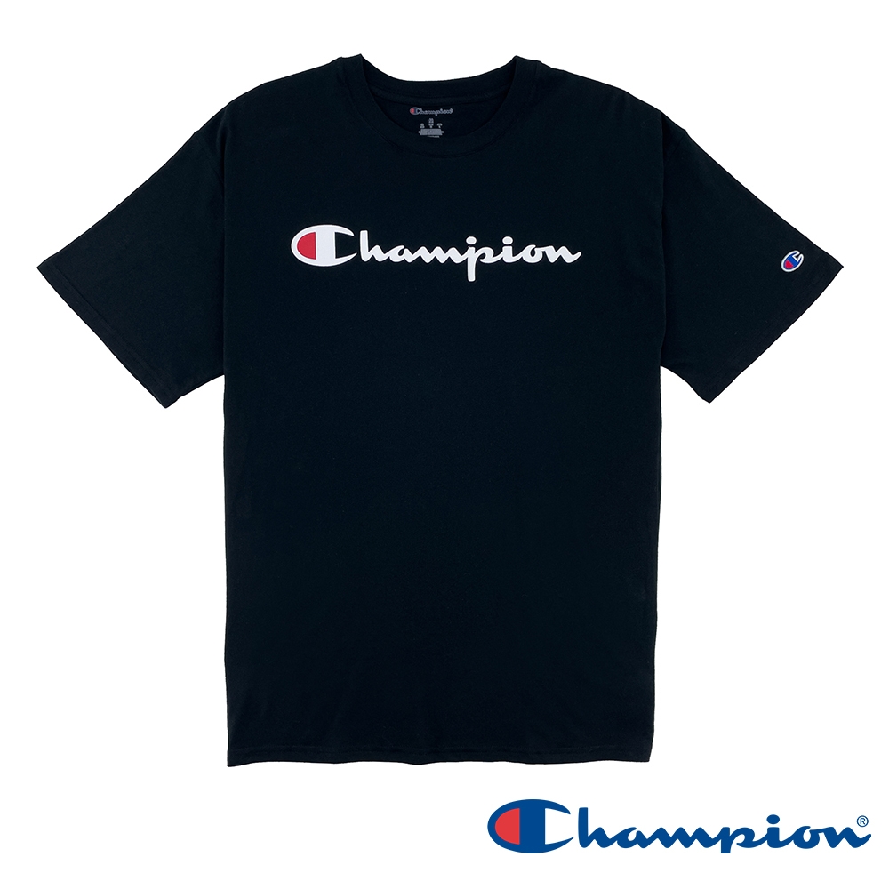 Champion-LOGO印花短袖TEE上衣-男(黑色)