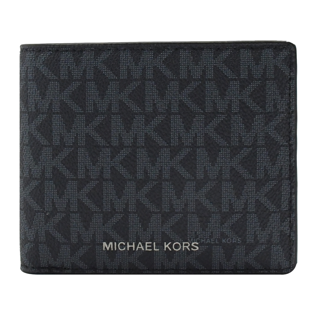 MICHAEL KORS COOPER 經典PVC對開零錢短夾(深藍)