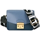 FURLA Metropolis Brava 壓紋牛皮肩背包(藍色/新Logo印花寬背帶) product thumbnail 1