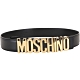 MOSCHINO 拋光金字母光滑小牛皮腰帶(黑色) product thumbnail 1