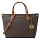 MICHAEL KORS SIERRA經典PVC兩用拉鍊托特包(深咖) product thumbnail 1