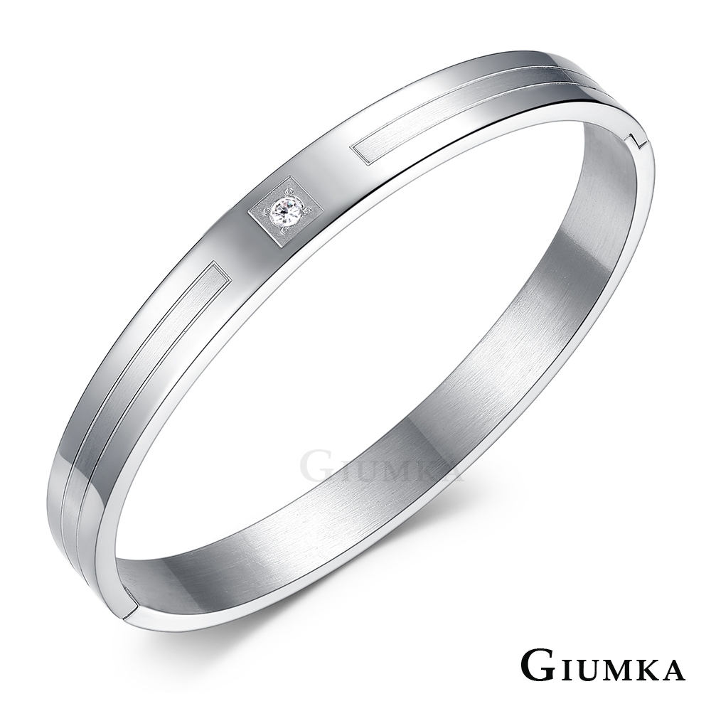 GIUMKA白鋼手環極簡風傳遞幸福情侶款 銀色 單個價格