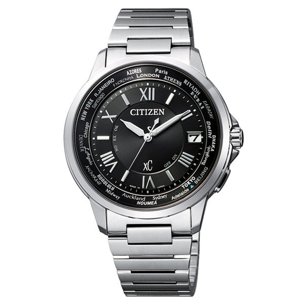 CITIZEN xC 輕量率性光動能經典腕錶-銀黑-38mm