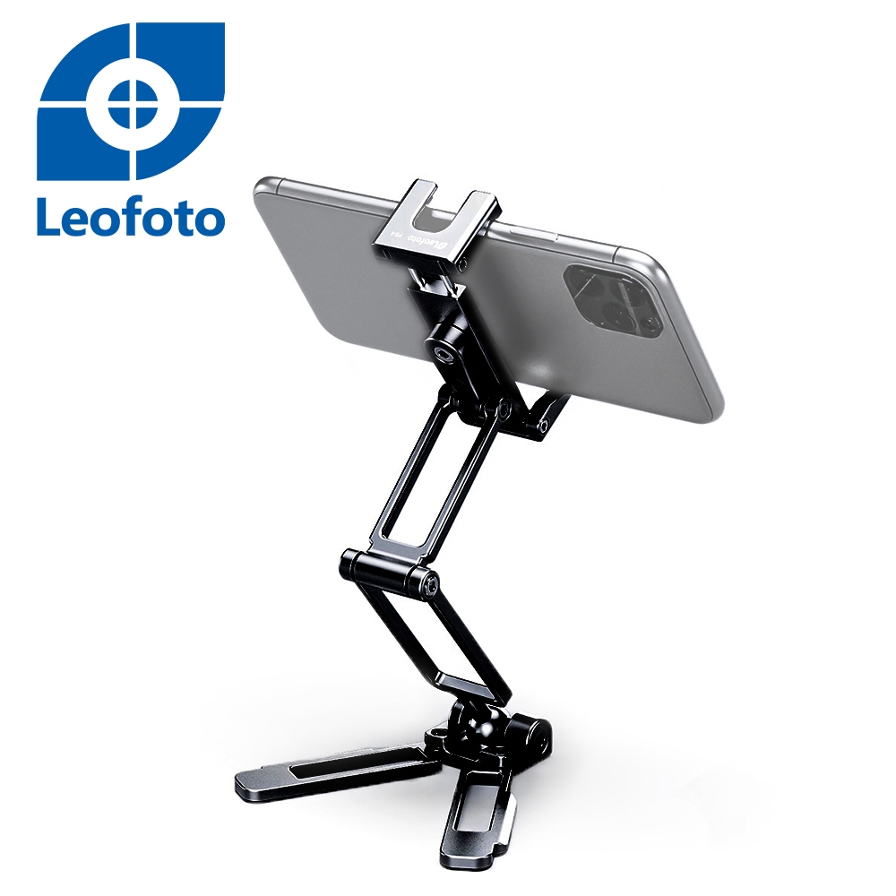 Leofoto 徠圖 PS-4全金屬四折疊手機支架-黑(彩宣總代理)