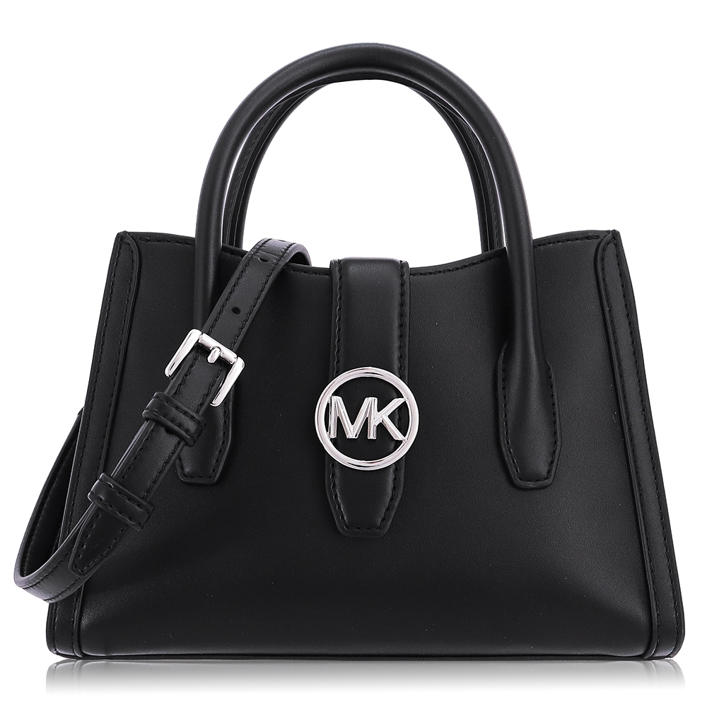 Michael Kors 光滑皮革 / 斜背 兩用包(小款/黑色)