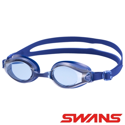 【SWANS 日本】FITNESS舒適型泳鏡(SW-45N深藍/防霧鏡片/抗UV/矽膠軟墊)