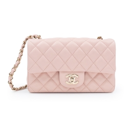 【CHANEL香奈兒】Chanel 經典迷你口蓋包-20CM (粉色)