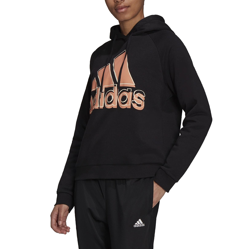 ADIDAS 女 W BIG LOGO HD 連帽T(長) - HB5108