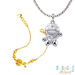 甜蜜約定 Doraemon 可愛哆啦A夢純銀墜子+竹蜻蜓黃金手鍊