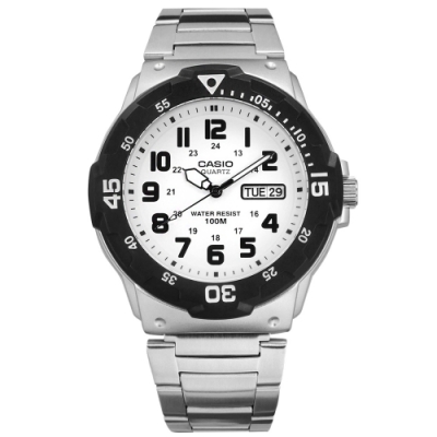 CASIO 卡西歐 潛水風不鏽鋼手錶-白色MRW-200HD-7B 43mm