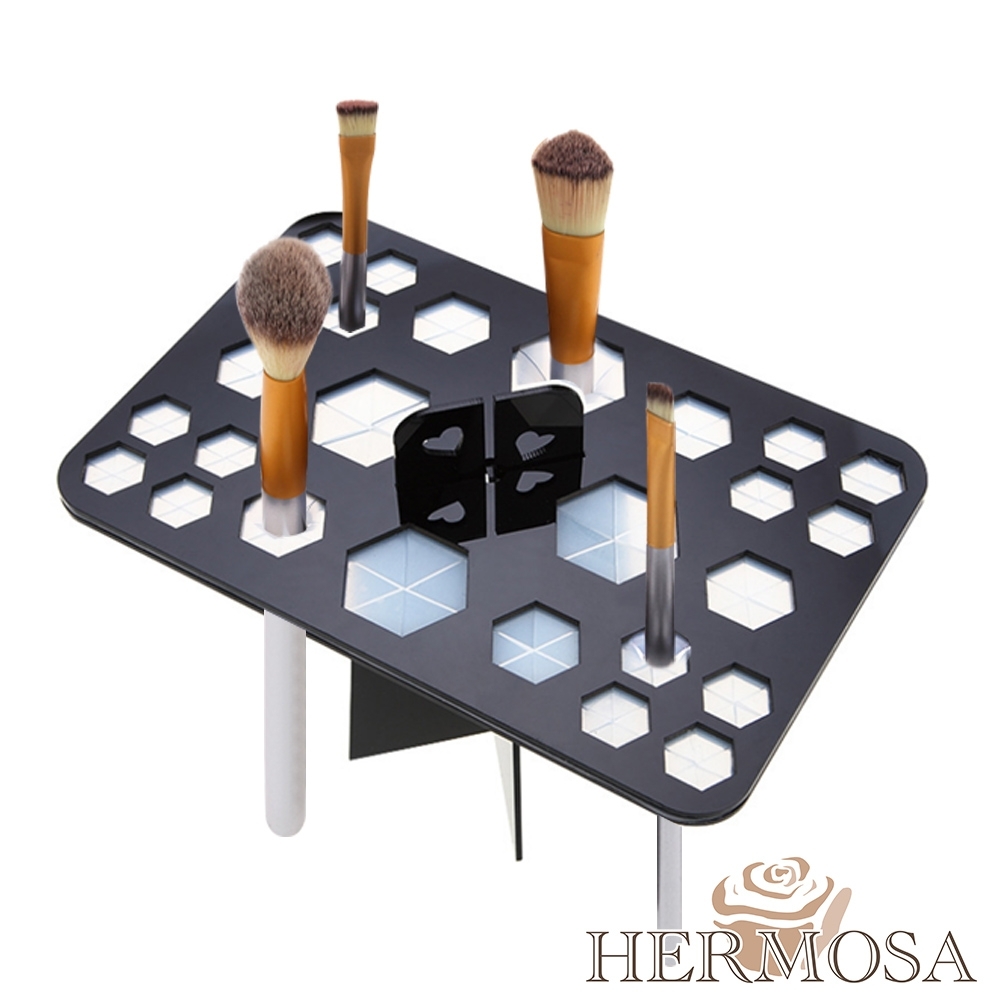 HERMOSA 彩妝刷具/畫筆晾乾展示工具架 26孔
