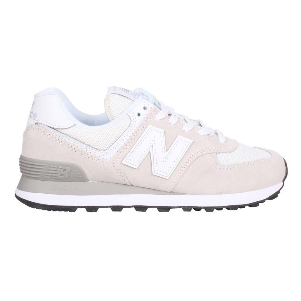 NEWBALANCE 男女復古休閒鞋-574系列 麂皮 慢跑 NB N字鞋 ML574EVW 淺灰白