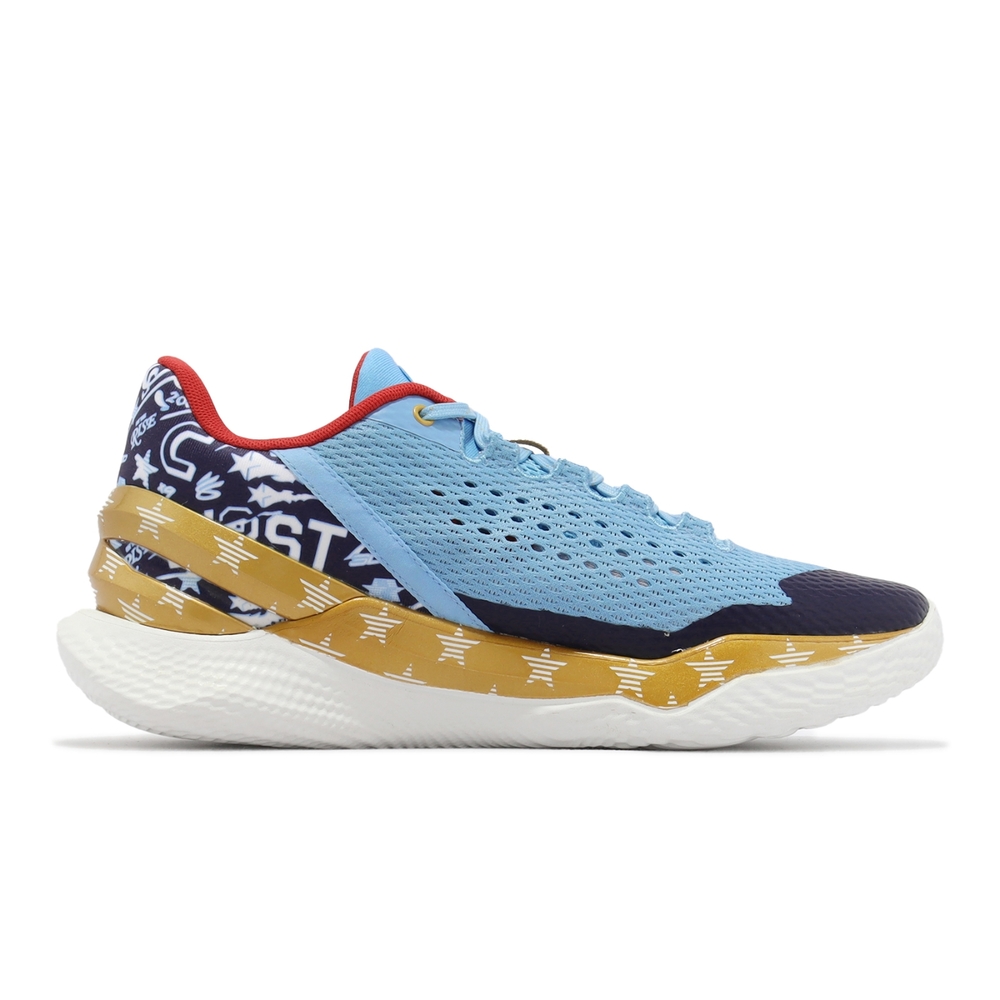 Under Armour 籃球鞋Curry 2 Low Flotro 男鞋藍金緩震星星圖騰ASG 運動