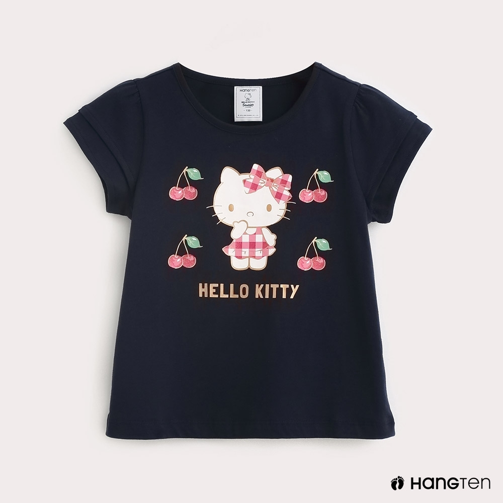 Hang Ten-Sanrio-童裝Hello Kitty圖樣印花T恤-藍