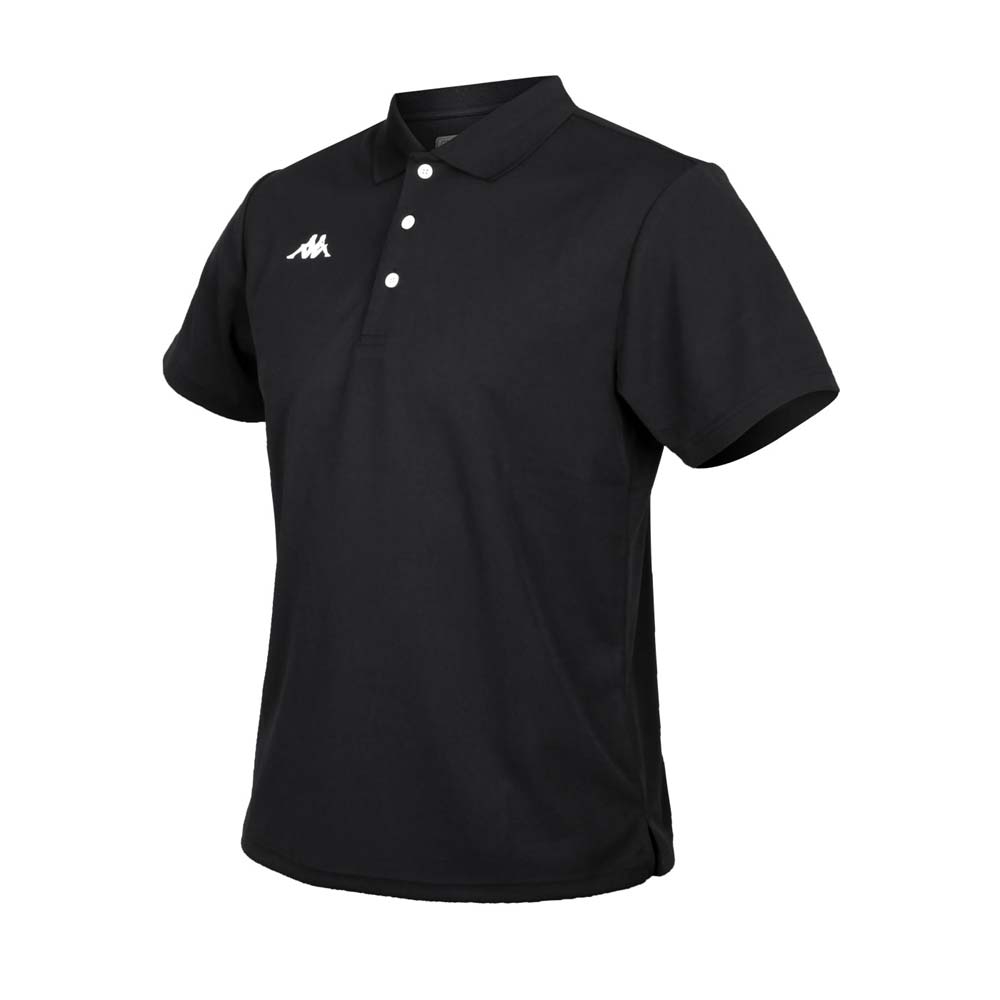 KAPPA 男K4T短袖POLO衫-台灣製 慢跑 高爾夫 網球 吸濕排汗 上衣 321762W-005 黑白