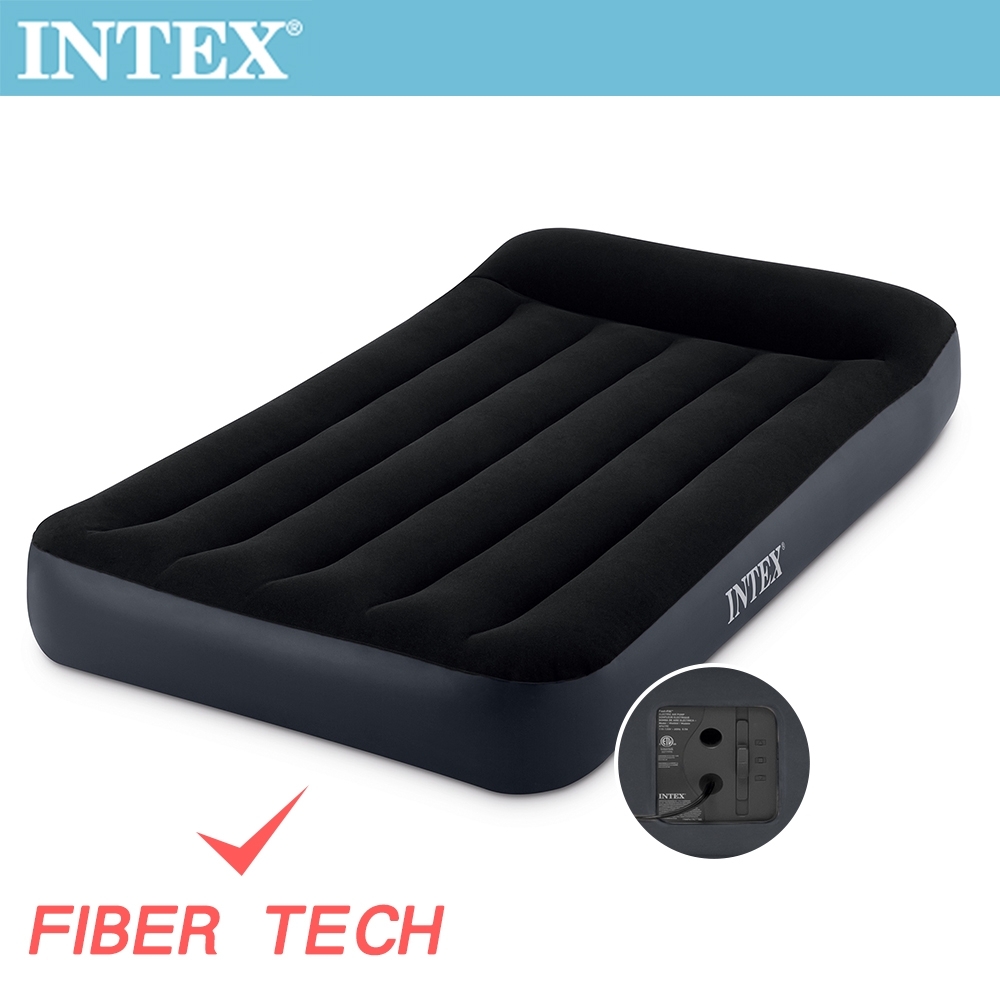 INTEX 舒適雙人(FIBER TECH)內建電動幫浦充氣床-寬137cm(64147)