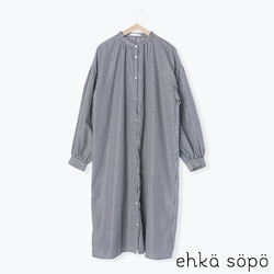 ehka sopo 素面/條紋寬鬆圓領襯衫式洋裝