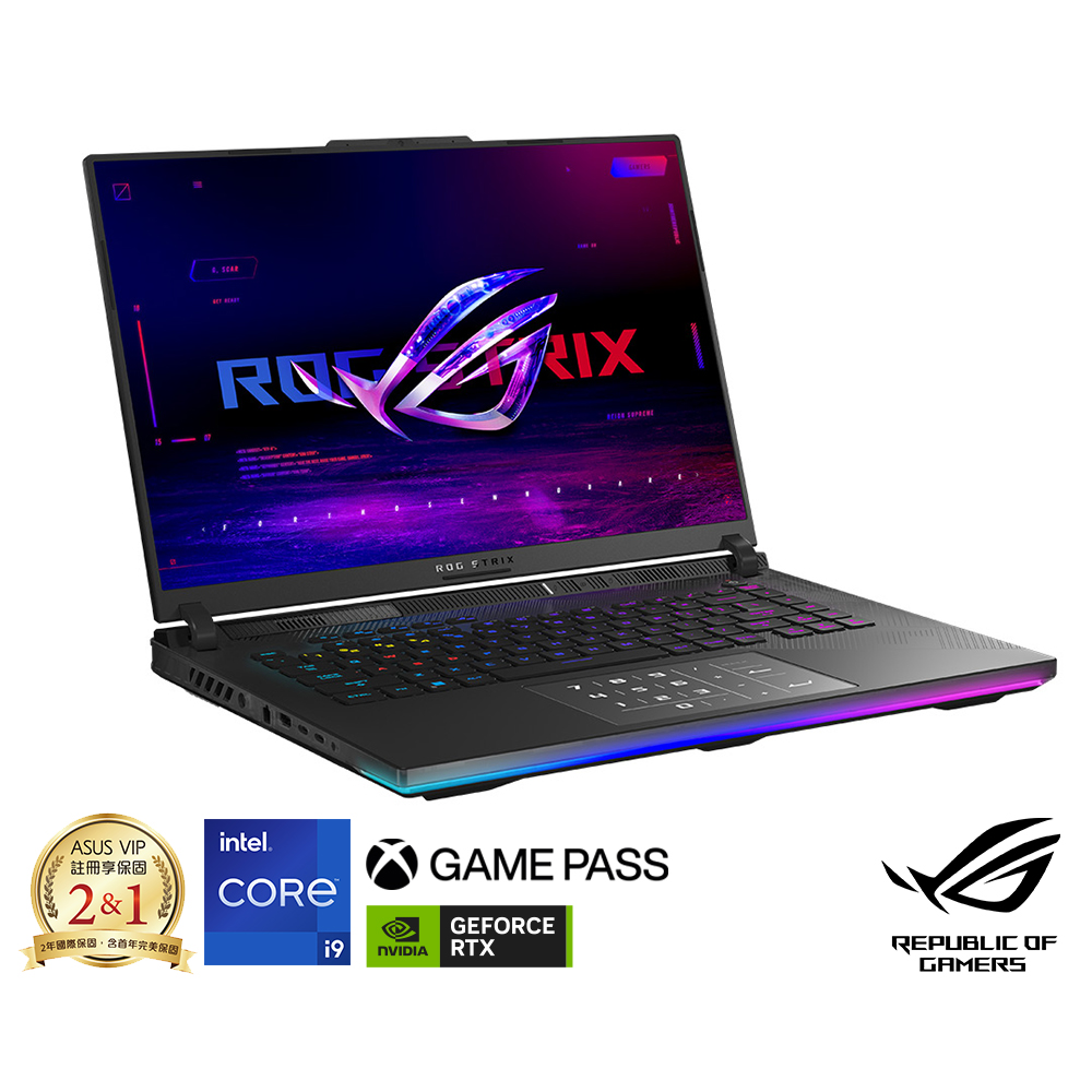 ASUS G634JZ 16吋2K電競筆電 (i9-13980HX/RTX4080/32G/1TB SSD/ROG Strix SCAR 16/闇夜黑)