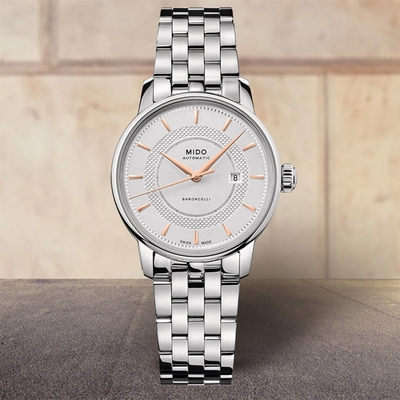 MIDO 美度 官方授權 Baroncelli 永恆系列 機械女錶 母親節禮物-30mm M0372071103101