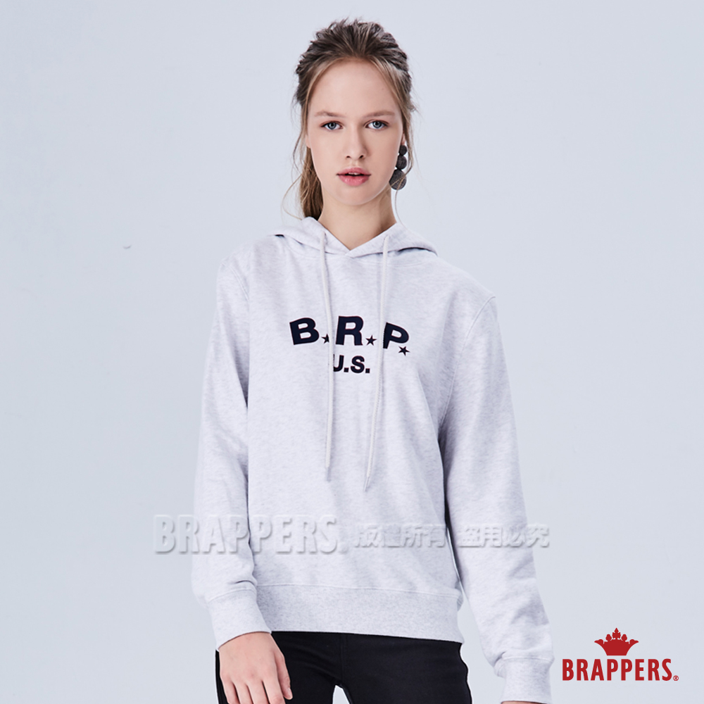 BRAPPERS 女款 美式休閒LOGO印花帽T-灰