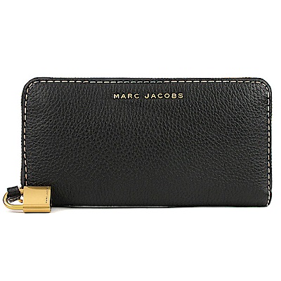 MARC JACOBS 荔枝紋牛皮鎖頭拉鍊長夾(經典黑)