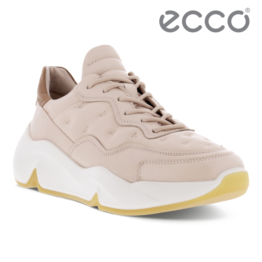 ECCO CHUNKY SNEAKER W 潮趣簡約輕量透氣休閒運動鞋 女鞋 灰粉色/太妃棕