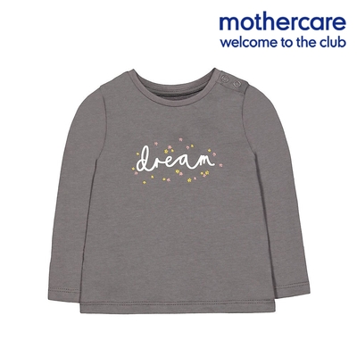 mothercare 專櫃童裝 灰色小花長袖T恤/上衣 (1-6歲)