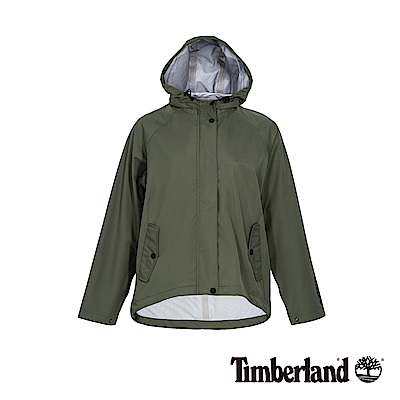 Timberland 女款葡萄葉綠色連帽防水短版派克外套|B3807