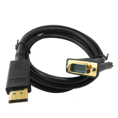 Bravo-u displayport(公) 對 VGA(公) 鍍金頭連接線1.8米(黑)