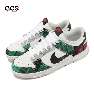 Nike 休閒鞋 Dunk Low Retro PRM 男鞋 深綠 紅白 格紋 蘇格蘭格紋 DV0827-100