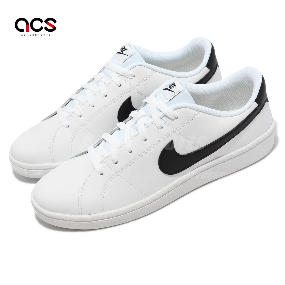 Nike 休閒鞋 Court Royale 2 男鞋 白 黑 皮革 復古 經典鞋 CQ9246-100