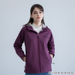 GIORDANO 女裝高機能胸前刺繡連帽外套 - 70 意大利紫紅