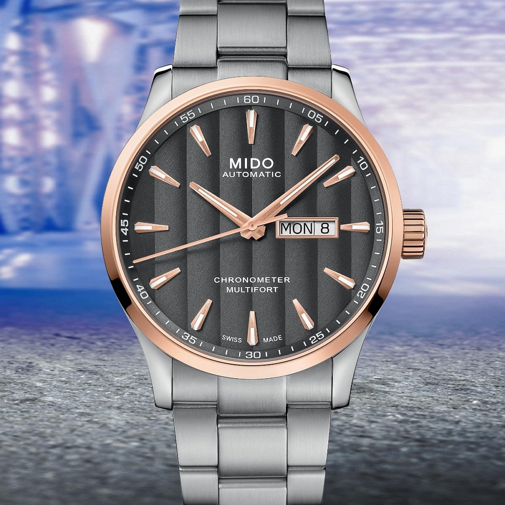 MIDO美度 官方授權 MULTIFORT先鋒系列 天文台認證日期顯示機械腕錶 母親節 禮物 42mm/M0384312106100