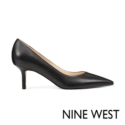 NINE WEST ARLENE小羊皮純色尖頭高跟鞋-黑色