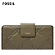 FOSSIL Madison 菱格縫線扣式長夾-沼綠色 SWL2662376 product thumbnail 1