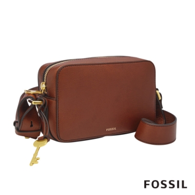 FOSSIL BILLIE 簡約方方立體斜背包- 咖啡色 ZB7889200