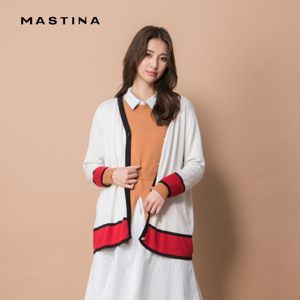 【MASTINA】優雅撞色排釦-針織衫(三色)