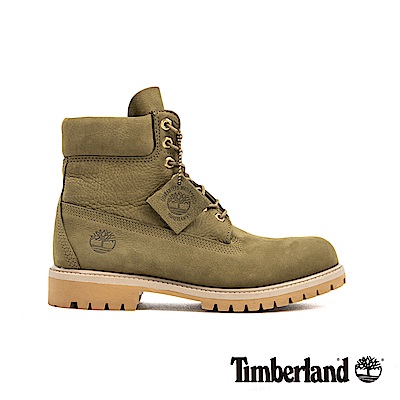 Timberland 男款橄欖色磨砂革經典6吋靴|A1YQ1