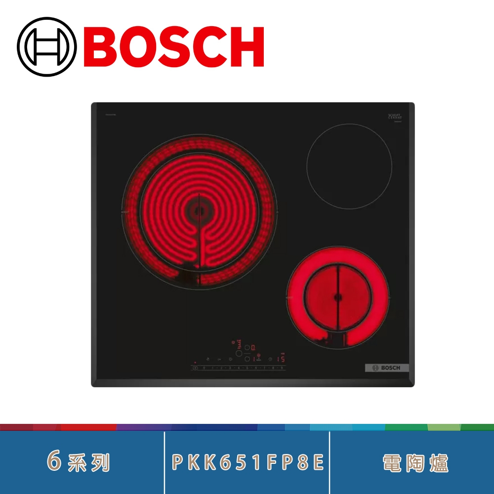 BOSCH博世 PKK651FP8E 觸控面板 6系列 60cm 檯面式四口電陶爐