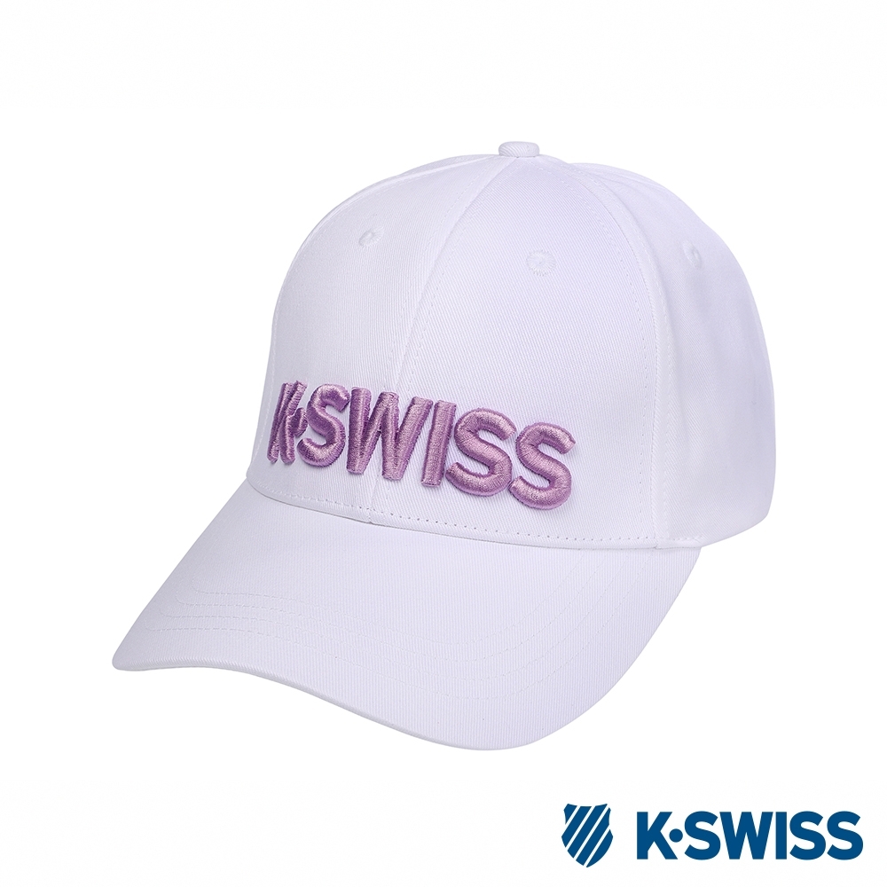 K-SWISS Basic 3D KS Logo Cap時尚棒球帽-白