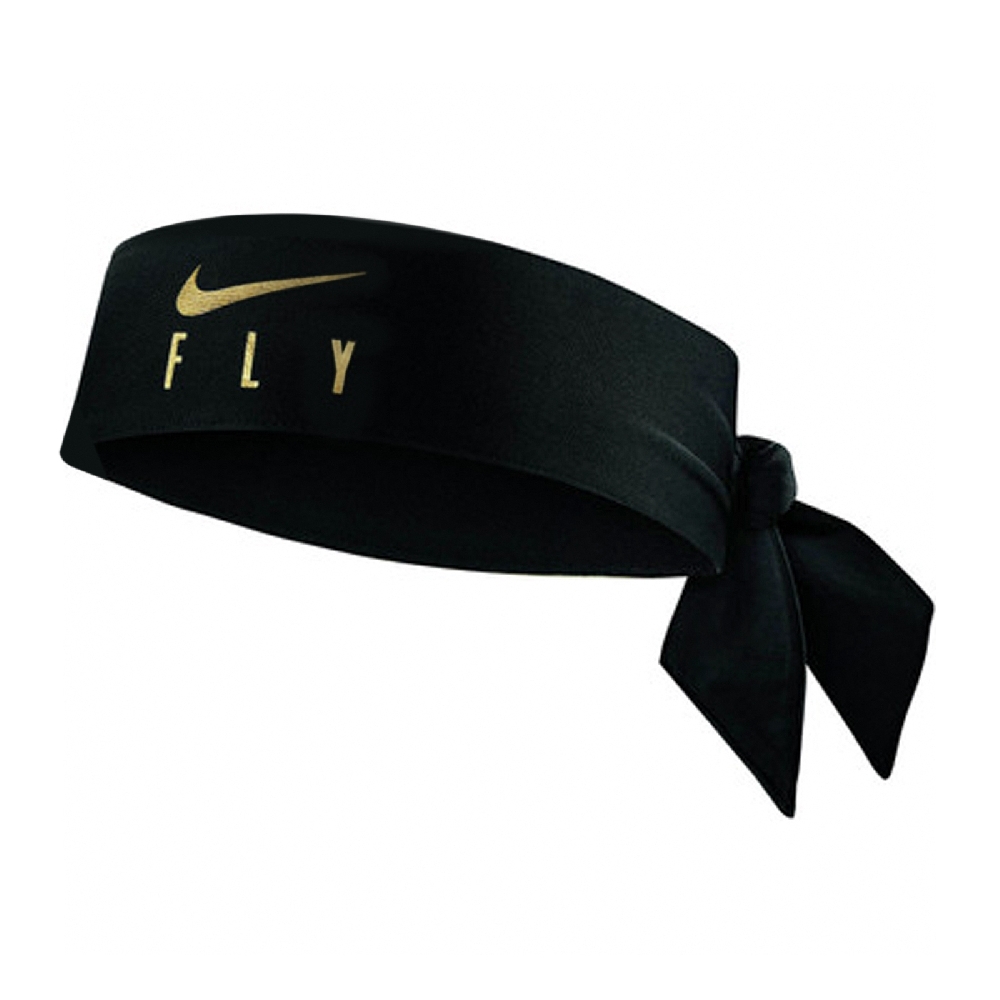Nike 頭帶 Fly Icon Head Tie 男女款 Dri-FIT 吸濕排汗 忍者頭帶 基本款 黑金 N100354701-5OS