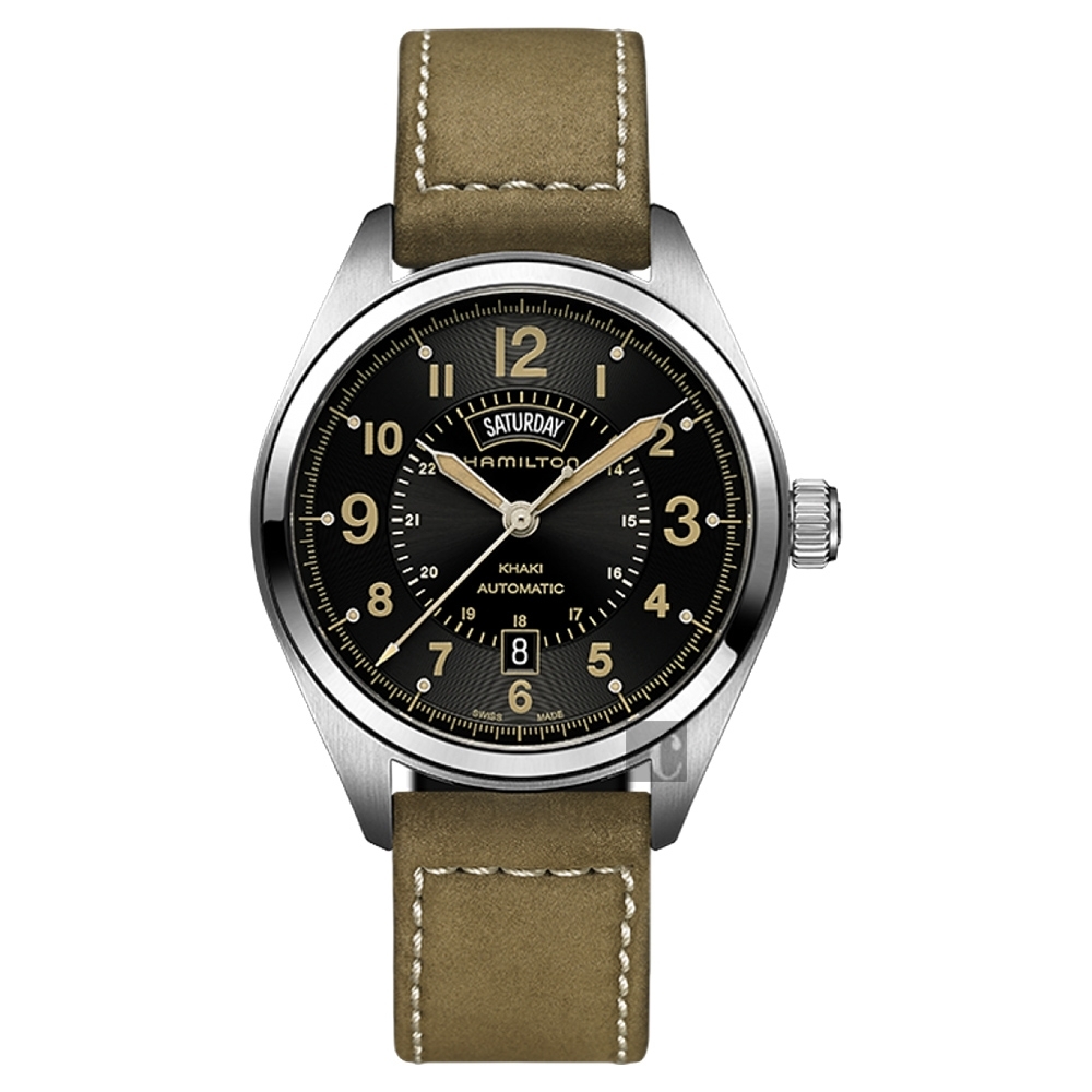 Hamilton KHAKI FIELD卡其野戰機械腕錶-黑x軍綠/42mm