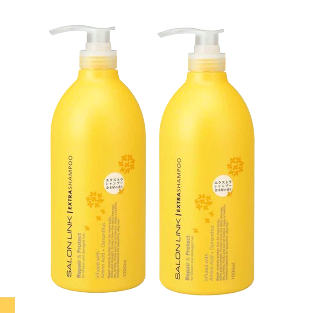 日本熊野 Salon Link 保濕 金木犀香 洗髮精 1000ml (黃色) 2入組