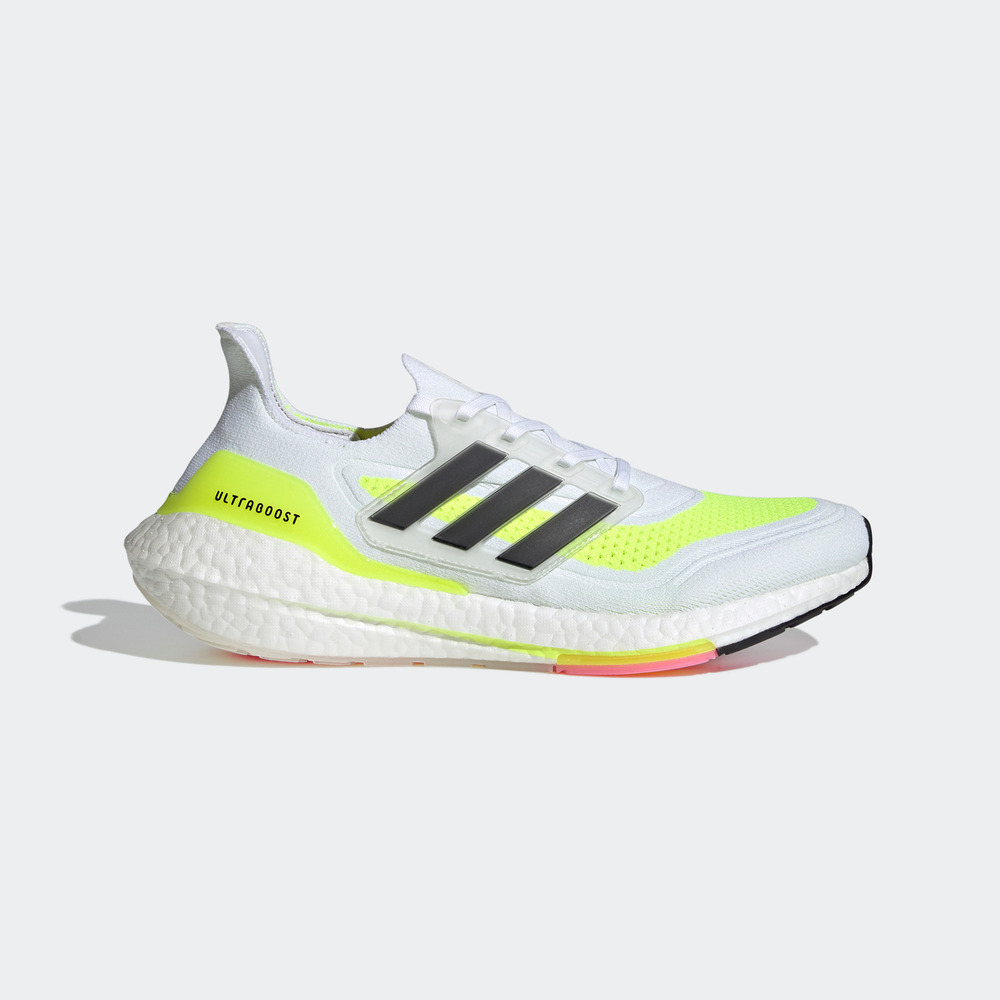 Adidas Ultraboost 21 慢跑鞋(配量)-03 [FY0377] 男鞋 慢跑 運動 輕量 緩衝 白 螢黃