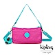 Kipling 糖果色調螢光粉x薄荷綠撞色翻蓋肩背側背包-VECKA STRAP product thumbnail 1