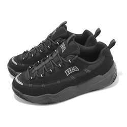 Fila 休閒鞋 Bitmap 女鞋 黑 銀 反光 厚底 皮革 老爹鞋 斐樂 4C635X001